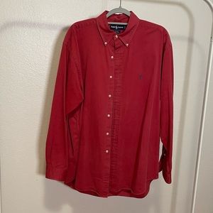 VINTAGE RALPH LAUREN RED BUTTON DOWN